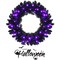 Gymax 24 Pre-lit Black Halloween Wreath Christmas Wreath w/ Purple LED lights